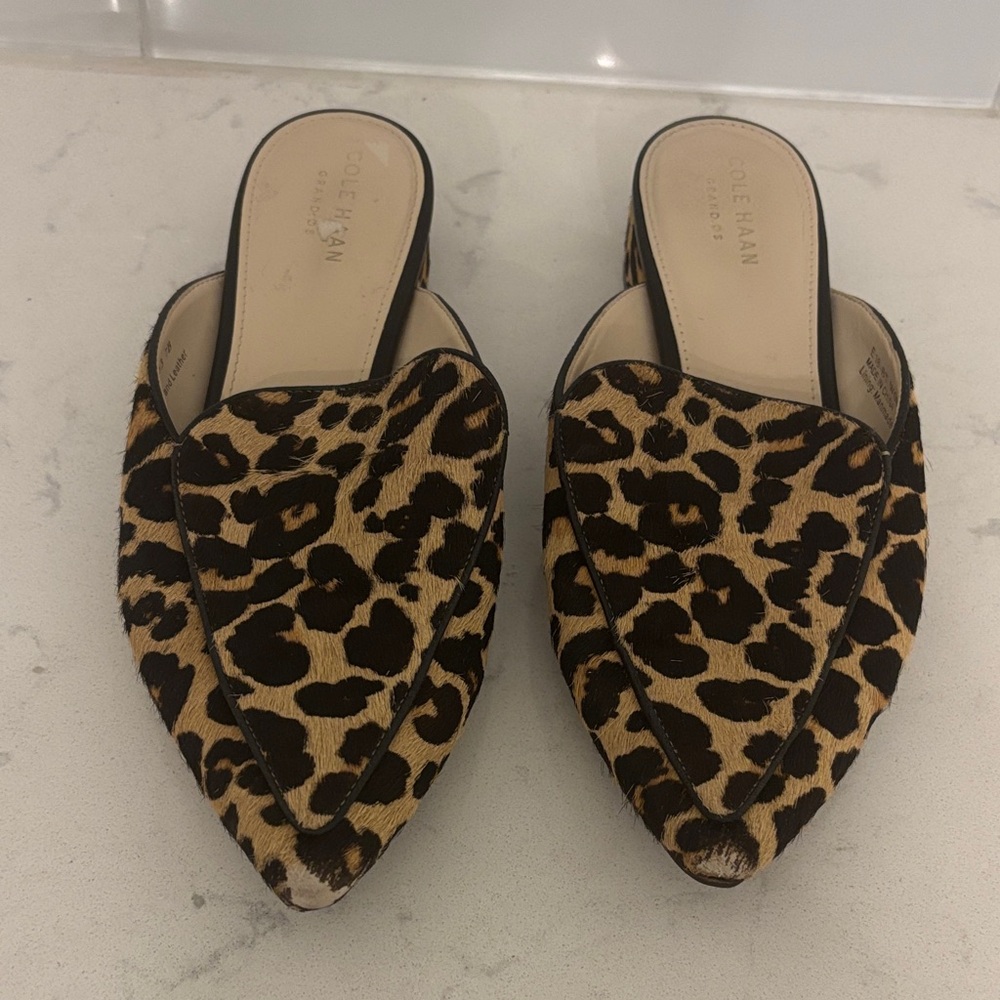 Cole Haan Women's Piper Calf Hair Leopard Mules